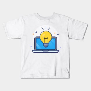 Laptop with lamp cartoon Kids T-Shirt